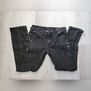 Dillon Bull Head Black Distressed Straight-Leg Jeans